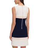 Tommy Hilfiger Womens Sleeveless Colorblock Sheath Dress White / Pink / Blue 12