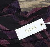 Siena Womens Metallic Side-Twist Long Sleeve Faux Wrap Mini Dress Purple Multi 8