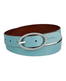 Levi's Womens Two-in-One Twisted-Buckle Reversible Belt 1.25 in. Tan / Blue XL