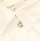 A New Day Womens Long Sleeve Embellished Button-Down Shirt 94736380 White L