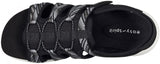 Easy Spirit Easy Dry Women's Torye8 Flat Wide Width Sandal Black Multi 9.5W