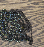 Premier Designs Aurora Borealis Beaded Chain Necklace Black Multi 25" + 5"