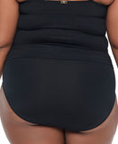 Lauren Ralph Lauren Womens Plus Size Shirred High Waist Swim Bottoms Black 18W