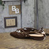 A New Day Womens Twiggy Multi Buckle Mini Heel Flats 94303759 Brown 8M