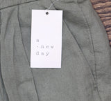 A New Day Womens High-Rise Linen Pleat Front Straight Trousers Sage Green 6