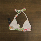Lauren Ralph Lauren Tropical Floral Tie Front Halter Bikini Top Multi White 8