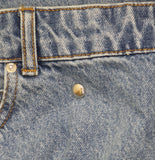 Future Collective Womens Mid-Rise Studded Barrel Leg Jeans Blue Denim 18
