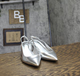 Calvin Klein Womens Mule Dainty Pumps KCDAINTY Silver Gray 7M