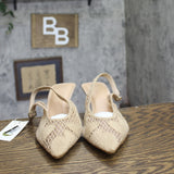 A New Day Womens Emmy Heels Woven Slingback 94834823 Light Taupe Brown 11M