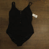 Bleu By Rod Beattie Womens Pucker Up Lace-Up One Piece Swimsuit Black 18W