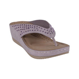 G.C. Shoes Womens Tiana Embellished Comfort Wedge Sandals Tiana Purple 7.5M
