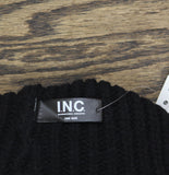Inc International Concepts Womens Faux Fur Cuff Ribbed Knit Beanie Black
