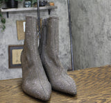 A New Day Womens Cassidy Rhinestone Ankle Boots 91636630 Silver Gray 10M