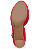 Sun + Stone Womens Reeta Block-Heel Platform Sandals Red 5M