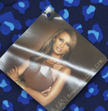 IMAN Printed Cheetah Pattern Knit Stretchy Tank Top Blue M