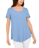 JM Collection Womens Knit Scoop Neck T-Shirt Tee 88144DA460 Dutch Canal Blue L