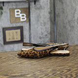 A New Day Womens London Slingback Flats Animal Print Sandals Cheetah Brown 6.5M