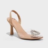 A New Day Women's Misty Slingback Heels 88870828 Clear Brown 7.5M