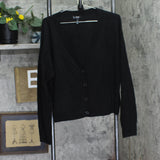 Aqua Womens Button Front Cashmere V-Neck Cardigan V10337 Black XL
