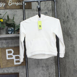 All In Motion Girls Velour Hoodie Sweatshirt 91465406 White Off S