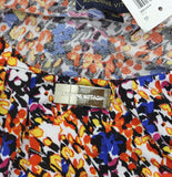 Adrienne Vittadini Sleeve Floral Top with Pleat Detail Action Floral Red Multi S