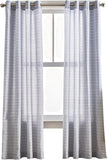 CHF Semi-Sheer Cargo Stripe Grommet Window Curtain Panels Blue 50" x 84"