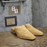Steve Madden Womens Dessa Suede Mule Block Heel DESS02S1 Tan Brown 8.5M