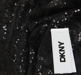 DKNY Womens Sequinned Pleated Tie-Waist Evening Gown ED4GZ398 Black 16