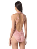 Vince Camuto Womens Plunge V-Neck One Piece Swimsuit Cinnabar Red Multi 12