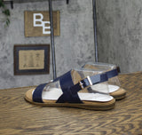 Journee Collection Womens Lavine Multi Strap Sandals LAVINE Navy Blue 9M