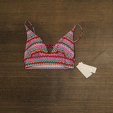 Salt + Cove Juniors Front-Tab Midkini Top Bikini Swim 807145 Pink Multi S