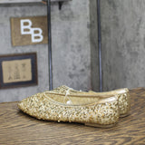 A New Day Womens Sammie Shoes Sequin Ballet Flats 94685487 Gold Yellow 8M