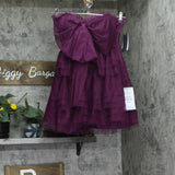 City Studios Juniors Strapless Bow-Front Dress 8145SE6BT3 Merlot Purple 5/6