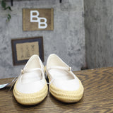 Universal Thread Jute Elastic Strap Mary Jane Ballet Flats White / Brown 9.5M