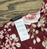 Casual Time Floral Print Short Sleeve Knit Stretch Night Gown Red Multi 2XL