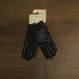 Isotoner Signature Womens Gem SmarTouch Faux-Leather Gloves Lined Black S/M