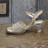 Kenneth Cole Reaction Girls Cinderella Shine Block Heel Sandals Gold Yellow 12