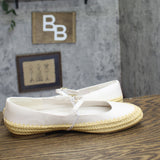 Universal Thread Jute Elastic Strap Mary Jane Ballet Flats White / Brown 9.5M
