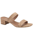 Style & Co. Victoriaa Double Band Block Heel Dress Sandals Cork Brown 6.5M