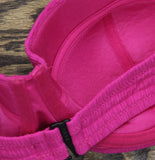 DKNY Womens Textured Molded Balconette Bikini Swim Top Wildberry Pink XL