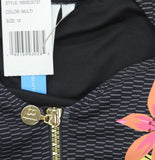 Bleu Rod Beattie Escape Cap Sleeve One Piece Swimsuit Zip Front Black Multi 10
