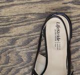 Lifestride Womens Beatrice Pumps Slingback J3764S2 Black Patent 7.5M