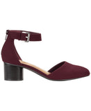 Style & Co. Two Piece Stacked Heel Dress Pumps Berry Microsuede Purple 8.5M