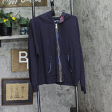 Felina Womens Velvet Trim Terry Lounge Jacket 900824 Parisian Night Blue 2X