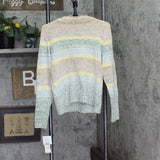 Alfred Dunner Petite Echo Canyon Ombre Chenille Biadere Sweater Brown Multi PM