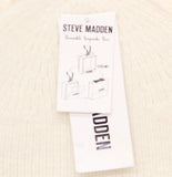 Steve Madden Embellished Beanie and Fringe Scarf Gift Set SMA-5518 Antique White