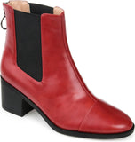 Journee Collection  Nigella Boot with Center Seam Detail O-Ring Zipper Red 8M