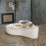 Journee Collection Miragge Comfort Foam Ankle Strap Platform Sandals White 7.5M