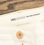 INC International Concepts Womens Mid Rise Boyfriend Jeans 100117316 White 6