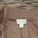 State Of Day Sleeveless Pajama Shirt Top Linen Blend Natural Umber Brown L